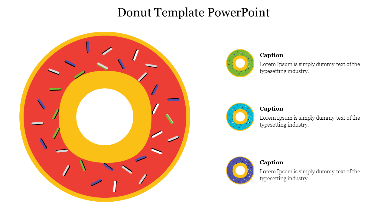 Best Sweet Of Donut Template PowerPoint Presentation